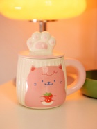 Кружка с крышкой Доляна «Лапочка», 450 мл, керамика, розовая - Фото 5