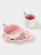Набор детской посуды Доляна «Радужный единорог», 3 предмета: кружка 350 мл, супница 450 мл, тарелка, керамика, розовый - Фото 2