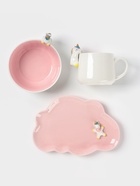 Набор детской посуды Доляна «Радужный единорог», 3 предмета: кружка 350 мл, супница 450 мл, тарелка, керамика, розовый - Фото 3