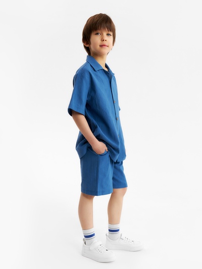 Костюм для мальчика (рубашка и шорты) KAFTAN, тёмно-синий, размер 30 (98-104 см)