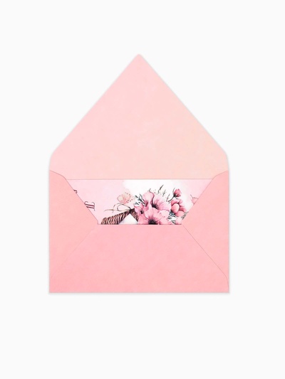 Конверт для денег с открыткой и наклейкой «Нежные цветы», тиснение, акварельный картон, 16 х 11 см