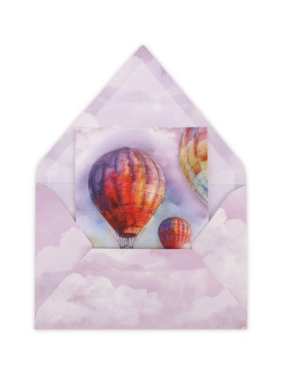 Конверт для денег с открыткой и наклейкой «С днём рождения!», тиснение, акварельный картон, 16 х 11 см