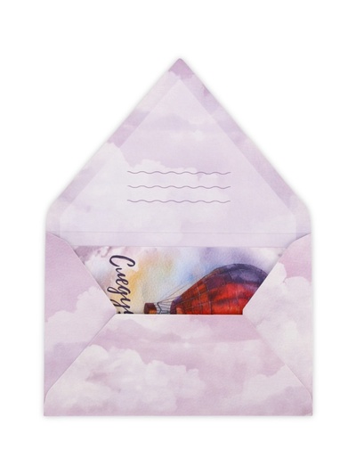 Конверт для денег с открыткой и наклейкой «С днём рождения!», тиснение, акварельный картон, 16 х 11 см