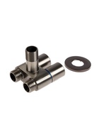 Кран двойной ZEIN engr, 1/2" х 1/2", два вентиля, кран-букса керамика, нерж. сталь, графит - Фото 5