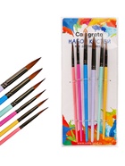 Набор кистей для рисования, пони, 6 штук: № 2, 4, 6, 8, 10, 12, круглые, с цветными ручками, пастель, международный размер - Фото 4