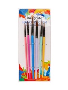 Набор кистей для рисования, пони, 6 штук: № 2, 4, 6, 8, 10, 12, круглые, с цветными ручками, пастель, международный размер - Фото 5