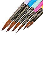 Набор кистей для рисования, пони, 6 штук: № 2, 4, 6, 8, 10, 12, круглые, с цветными ручками, пастель, международный размер - Фото 7