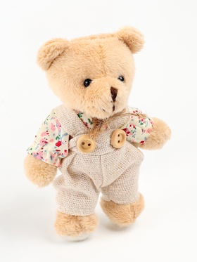 Мягкая игрушка «Мишка в комбинезоне», 11×7×5 см