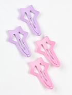 Заколки для волос детские «Звезда», 4 шт., розовый, фиолетовый - фото 119578534