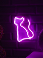 УЦЕНКА Неоновая вывеска «Кошка», 16×23 см, батарейки ААх3 (не в комплекте), USB, свечение розовое 10865965 - фото 3700616