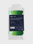 Нитки мулине TEIRA, 8±1 м, набор 7 шт., хлопок, зелёные - Фото 6