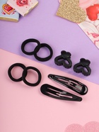 Набор для волос «Эстер»: 10 резинок, 2 см, 4 краба 2 см, 2 невидимки 6 см, сердце, чёрный - фото 34090763