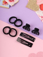 Набор для волос Выбражулька «Эстер»: 10 резинок, 2 см, 4 крабика 2 см, 2 заколки 5 см, зубья, чёрный - Фото 3