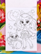 Набор: блок листов с раскраской и восковые мелки "С 8 марта. Девочка с тюльпанами" - фото 808738501