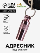 Адресник-капсула под записку, 0.9×2.75 см, розовый - Фото 1