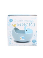 Крошка я, силиконовая миска, серия со слонеком, серый SL-07261 10638651 - фото 14119445