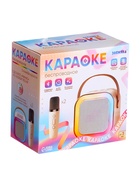 Караоке детское беспроводное, 2 микрофона, bluetooth, 5 режимов подсветки, звук, свет, бежевый - Фото 13