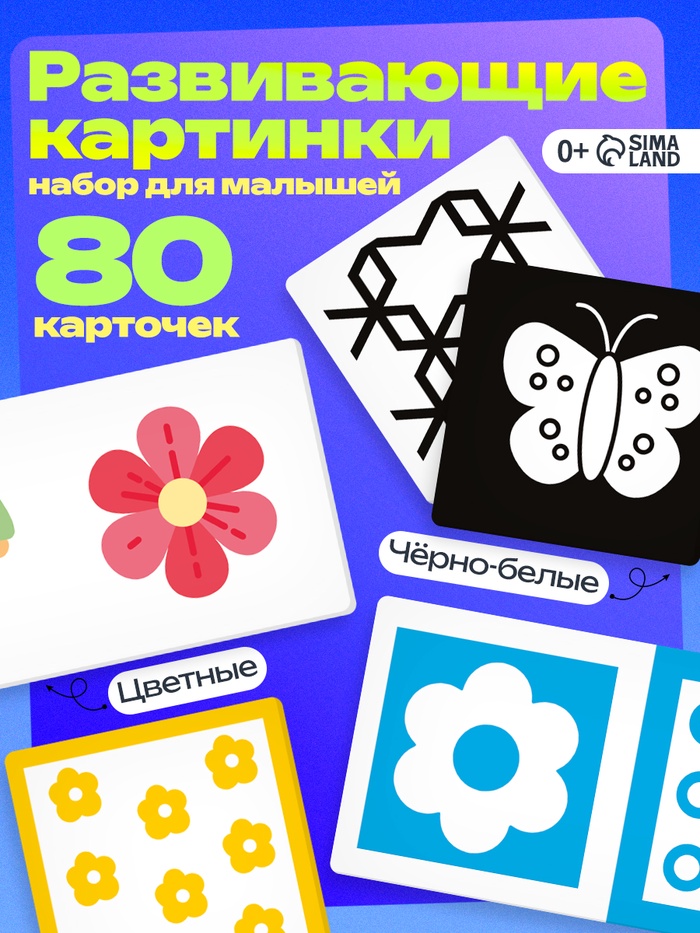 Развивающий набор «Мои первые картинки», 80 карточек, 0+