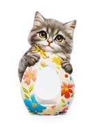 Коробка для яйца на Пасху «Котик», 6.2?25.1 см (комплект 4 шт) - фото 34374859