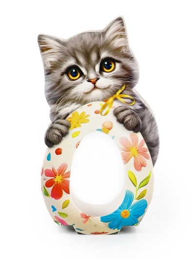 Коробка для яйца на Пасху «Котик», 6.2×25.1 см