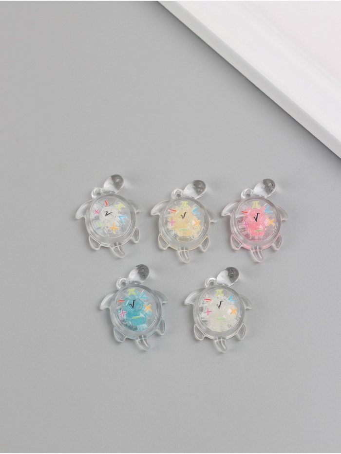 Подвеска для творчества акрил «Улыбчивая черепашка», светится в темноте, 3×2×1 см, МИКС