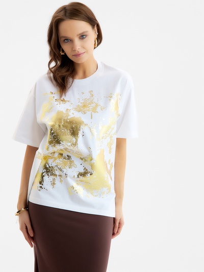 Футболка женская MIST Gold, размер 48, белая