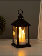 Светодиодная свеча в подсвечнике RISALUX «Тройняшки», LED-ночник, 1.5 Вт, 3×ААА, 10×10×22 см - Фото 2