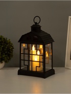 Светодиодная свеча в подсвечнике RISALUX «Дом со свечами», LED-ночник, 1.5 Вт, 3×ААА, 11×18×30 см - Фото 2