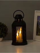 Светодиодная свеча в подсвечнике RISALUX «Восточные свечи», LED-ночник, 1.5 Вт, 3×ААА, 15.5×15.5×34 см - Фото 2