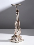 Подсвечник на 1 свечу «Скрипка», полистоун, серебро, 10×10×36 см - Фото 4