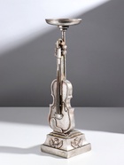 Подсвечник на 1 свечу «Скрипка», полистоун, серебро, 10×10×36 см - Фото 5