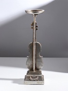 Подсвечник на 1 свечу «Скрипка», полистоун, серебро, 10×10×36 см - Фото 6