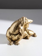 Подсвечник на 1 свечу «Шарж. Такса», полистоун, золото, 19×11×13 см - Фото 5