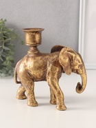 Подсвечник на 1 свечу «Индийский слон», полистоун, золото, 14×6×15 см - Фото 4