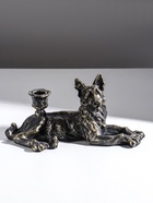 Подсвечник на 1 свечу «Шарж. Овчарка», полистоун, под бронзу, 28×10.8×13 см - Фото 3