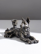 Подсвечник на 1 свечу «Шарж. Овчарка», полистоун, под бронзу, 28×10.8×13 см - Фото 5