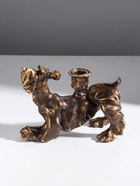 Подсвечник на 1 свечу «Шарж. Терьер», полистоун, под бронзу, 20×10×14.5 см - Фото 3