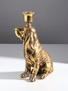 Подсвечник на 1 свечу «Спаниель», полистоун, золото, 14.5×9×24 см - Фото 5