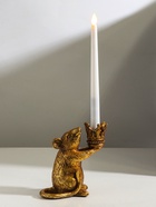 Подсвечник на 1 свечу «Мышка с короной в руках», полистоун, золото, 15.5×8×15.5 см - Фото 2