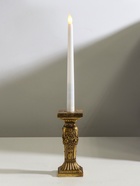 Подсвечник на 1 свечу «Римская колонна с цветами», полистоун, состаренное золото, 7×7×17 см - Фото 2