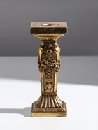 Подсвечник на 1 свечу «Римская колонна с цветами», полистоун, состаренное золото, 7×7×17 см - Фото 3