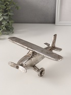 Фигурка полистоун «Ретро самолёт. Моноплан», серебро с патиной, 21×21×9 см - Фото 1