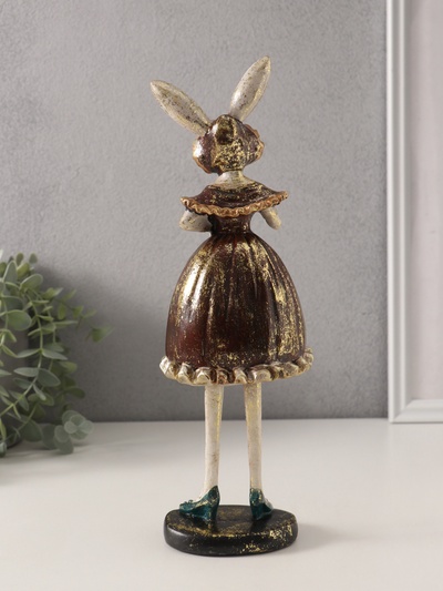 Фигурка полистоун «Зайка в платье с рюшами», 8×9.5×30 см