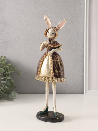 Фигурка полистоун «Зайка в платье с рюшами», 8×9.5×30 см