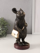 Фигурка полистоун «Мышонок-почтальон с сумкой через плечо», 10.5×12.5×27.5 см - Фото 2