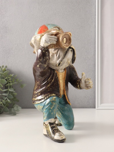 Фигурка полистоун «Бульдог с фотоаппаратом», 17.5×16×29 см