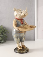 Фигурка- подставка для мелочей полистоун «Носорог-маркиз», 17.5×14×30.5 см - Фото 2