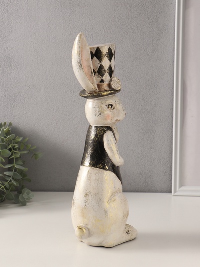 Фигурка полистоун «Зайчик в цилиндре», 9×14×38 см