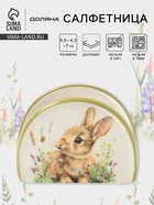 Салфетница Доляна «Зайка», доломит, 9.5×4.3×7 см, белая - Фото 1