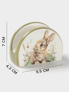 Салфетница Доляна «Зайка», доломит, 9.5×4.3×7 см, белая - Фото 2